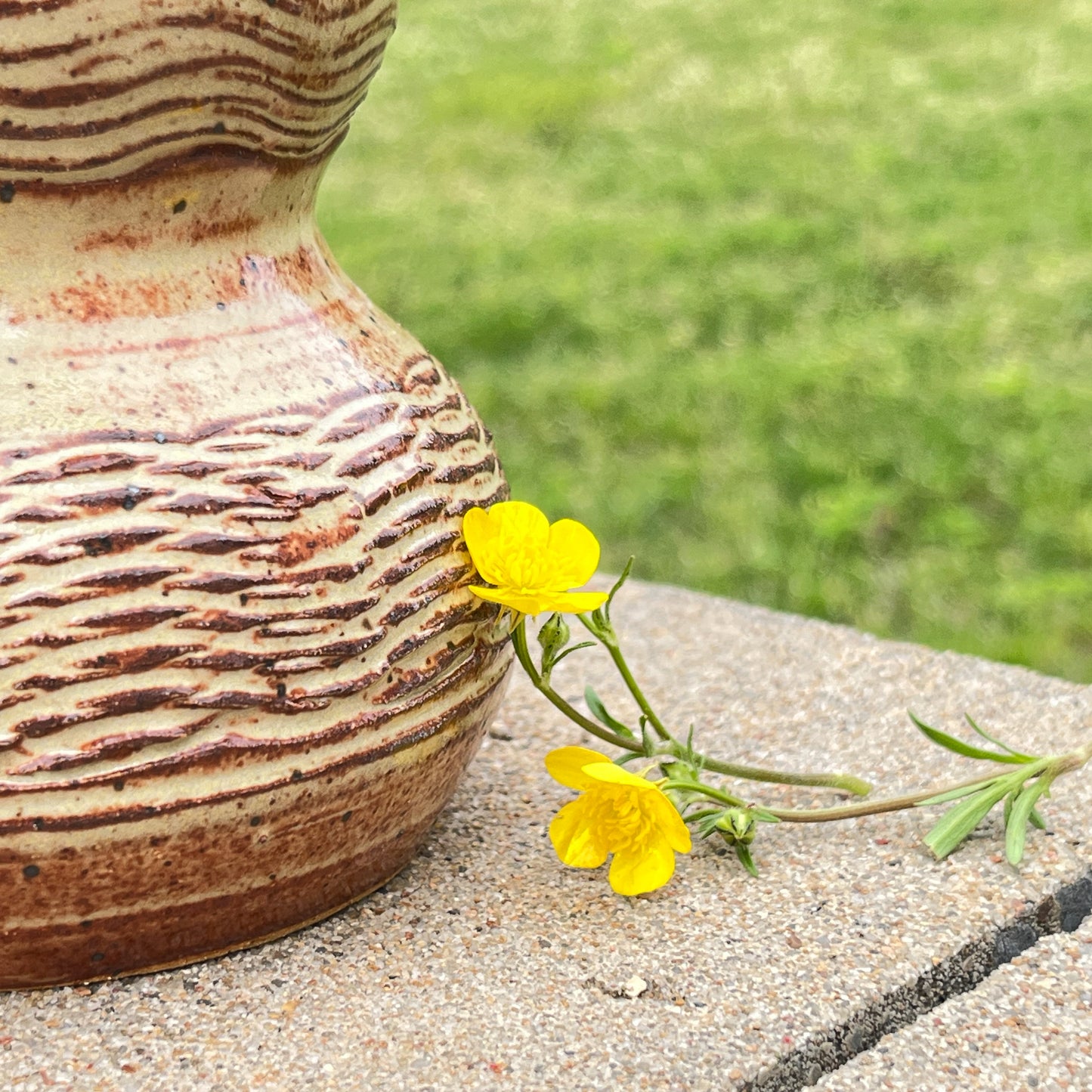 Small Scored and Rounded Vase