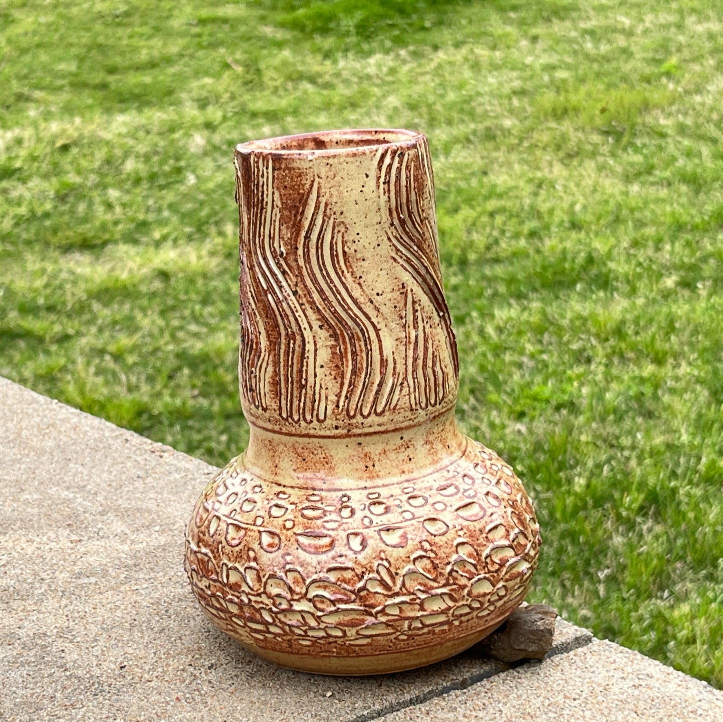Striped Dotted Vase